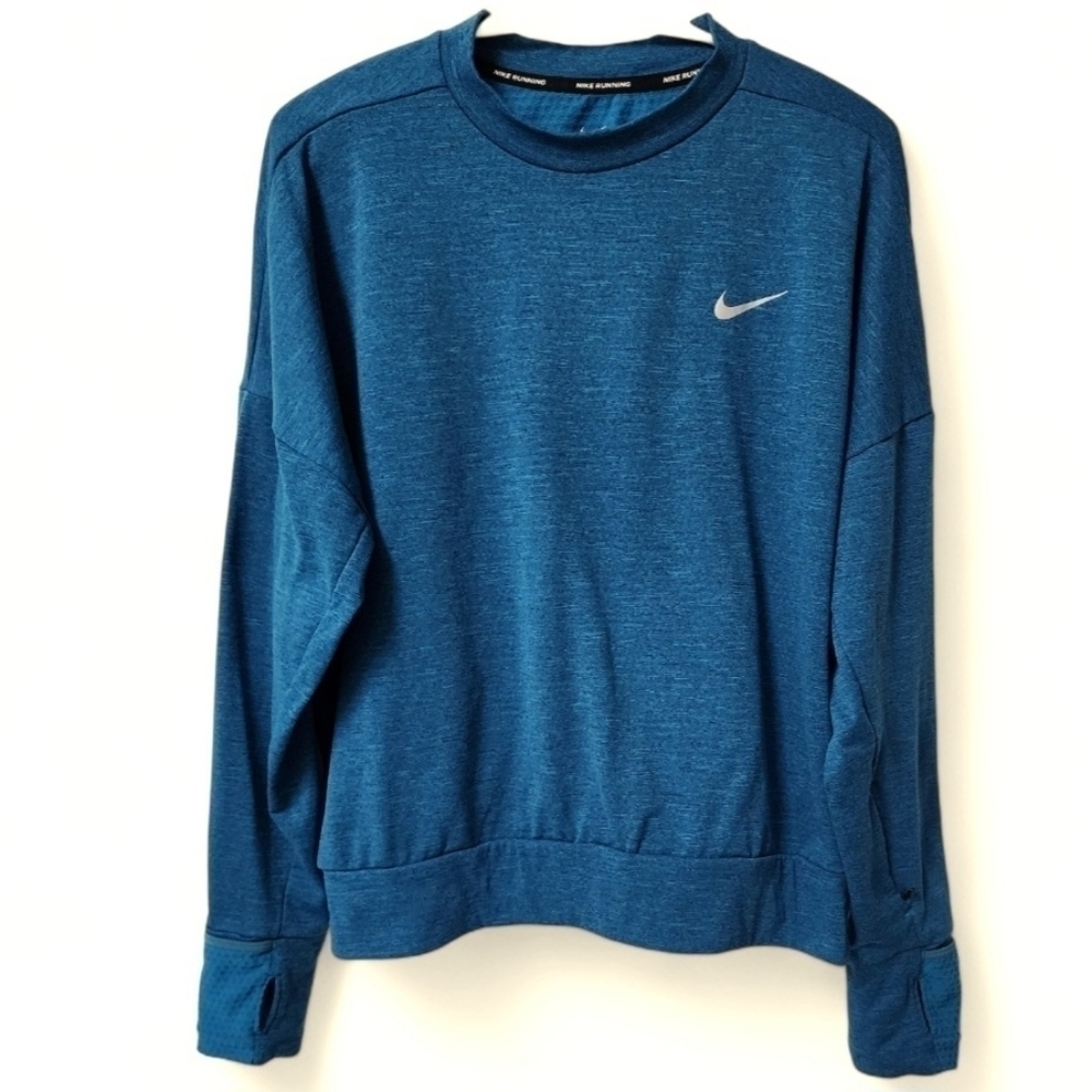 Nike Dri-FIT Therma Crew Neck Running Sweatshirt Blue CJ5576-474